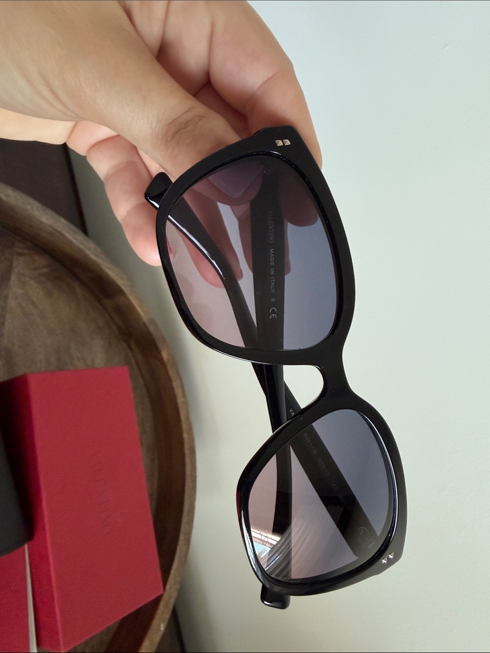 Valentino Black Gradient Rockstud Lens Cat-Eye Sunglasses - Picture 7 of 10